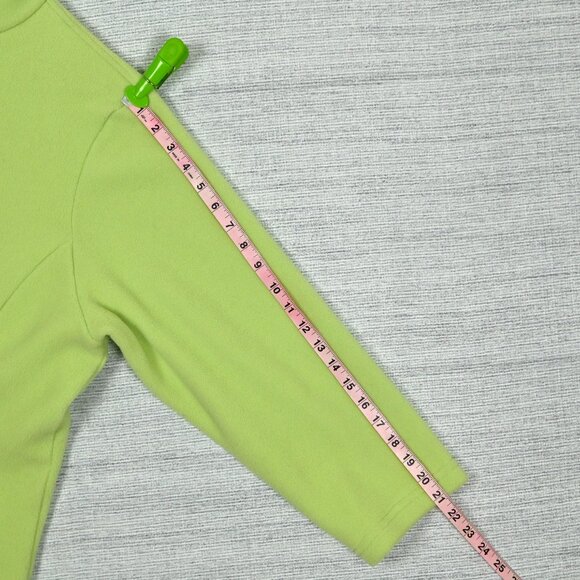 LL Bean 90s Fleece Polartec Thermal Oversized Mock Neck Lime Green Jacket Sz 2XL - Picture 16 of 16